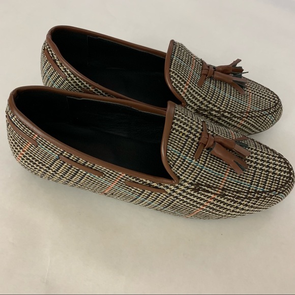 Saddle Brown Crosshatch Loafers men's size 9 - Picture 4 of 9